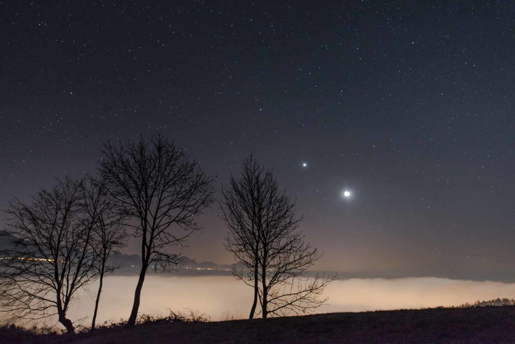 Lune, Mars et Vénus